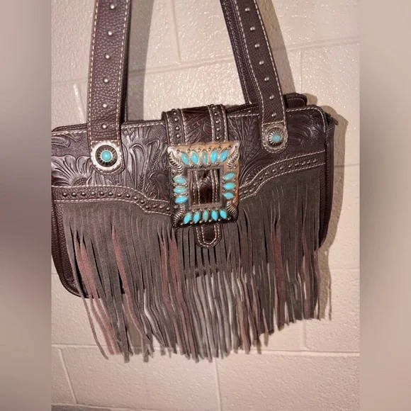 Trinity Ranch Fringe Squared Boho Purse - Picture 3 of 8